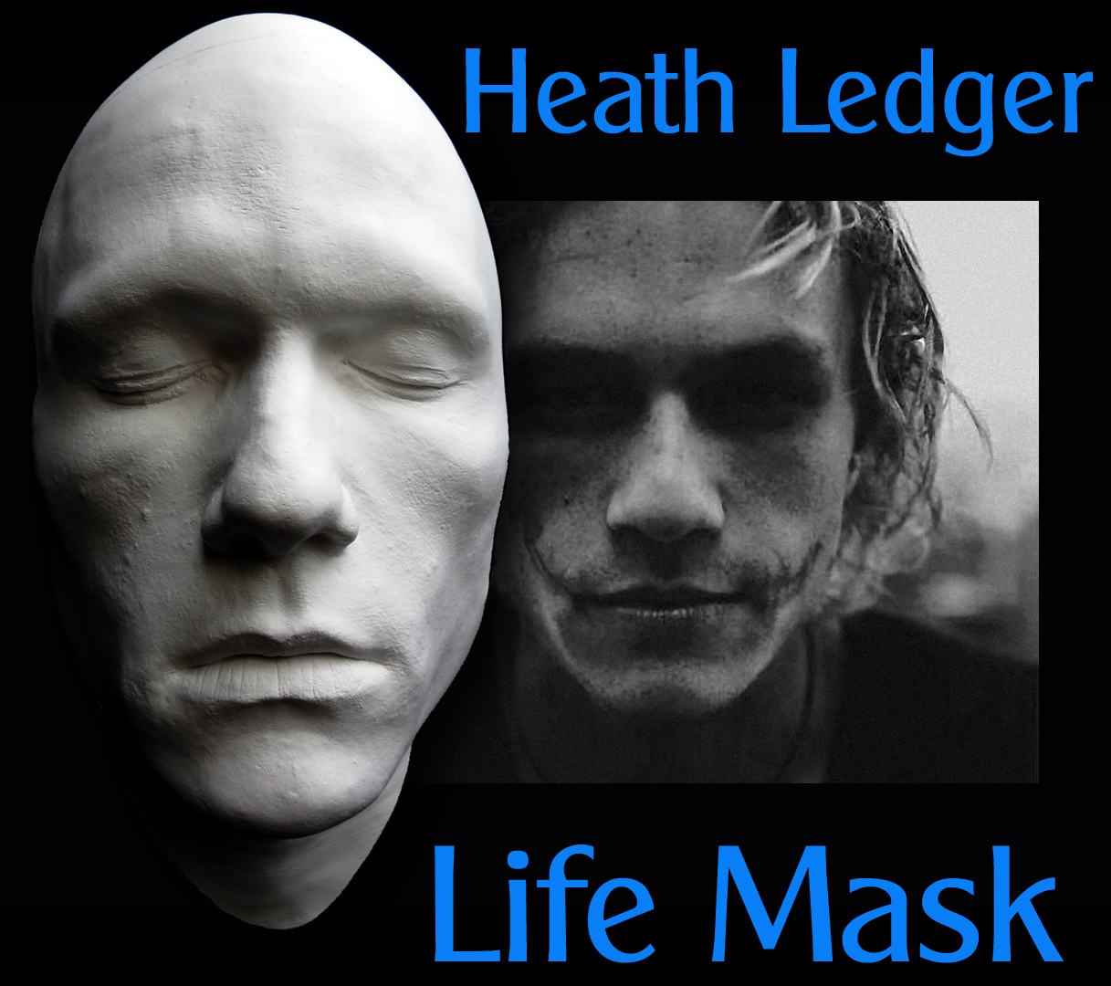 Heath Ledger Half Face Life Mask Lifecast Bust Dark Knight Joker Hot 